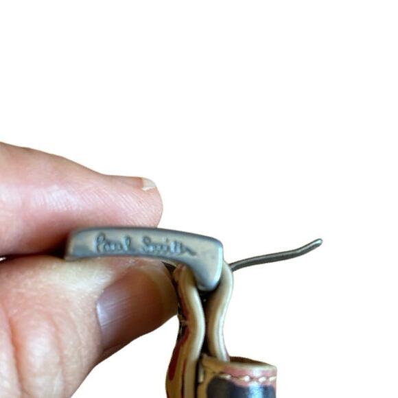 Paul Smith Belt Skinny Leopard Print Size Small Italian Leather Silver Buckle - Picture 6 of 8